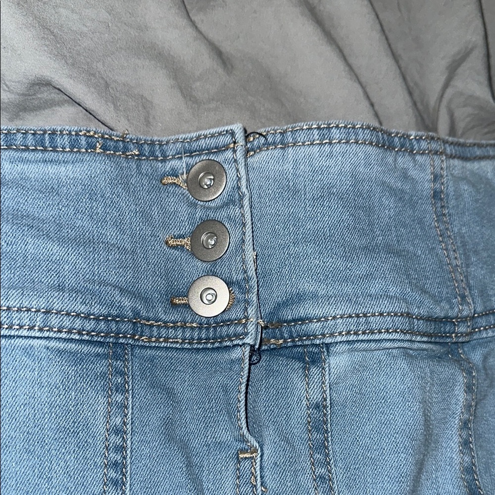 Denim Pleated Skirt - Picture 3 of 5